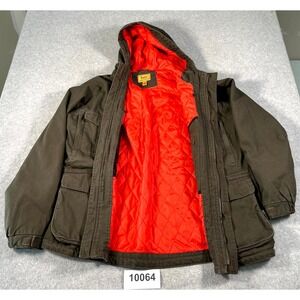 Trailer Military Field Jacket Men's L Brown Quilted Lined Utility Pockets Zip Up